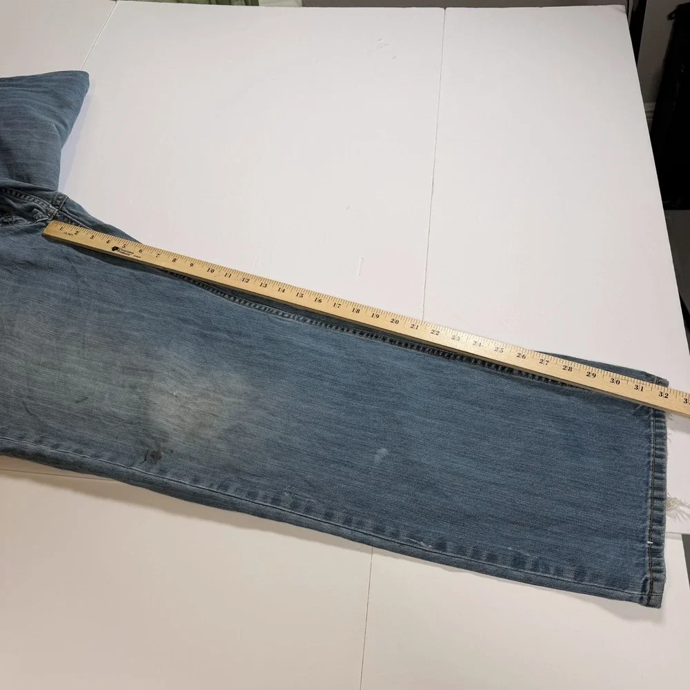 Levi's 559 Jeans Mens 42x32 Blue Denim Faded Hipster Red Tab Boho Straight Leg
